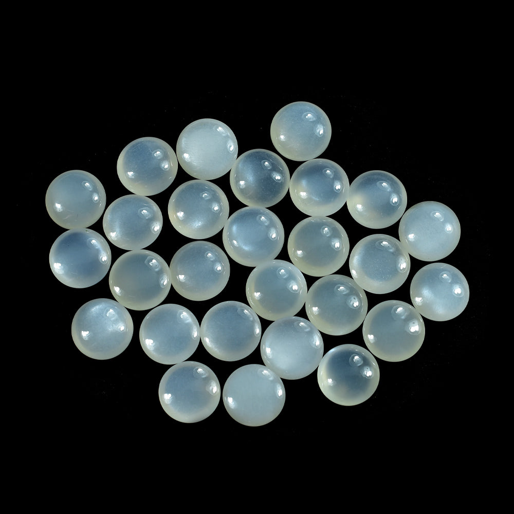 WHITE MOONSTONE (MILKY)  LENTIL ROUND 8.00X8.00 MM 1.58 Cts.