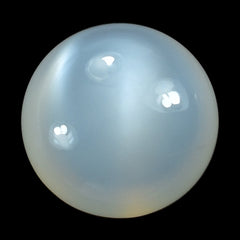 WHITE MOONSTONE (MILKY) CARVED BOTTOM ROUND CAB 8.00X8.00 MM 1.83 Cts.