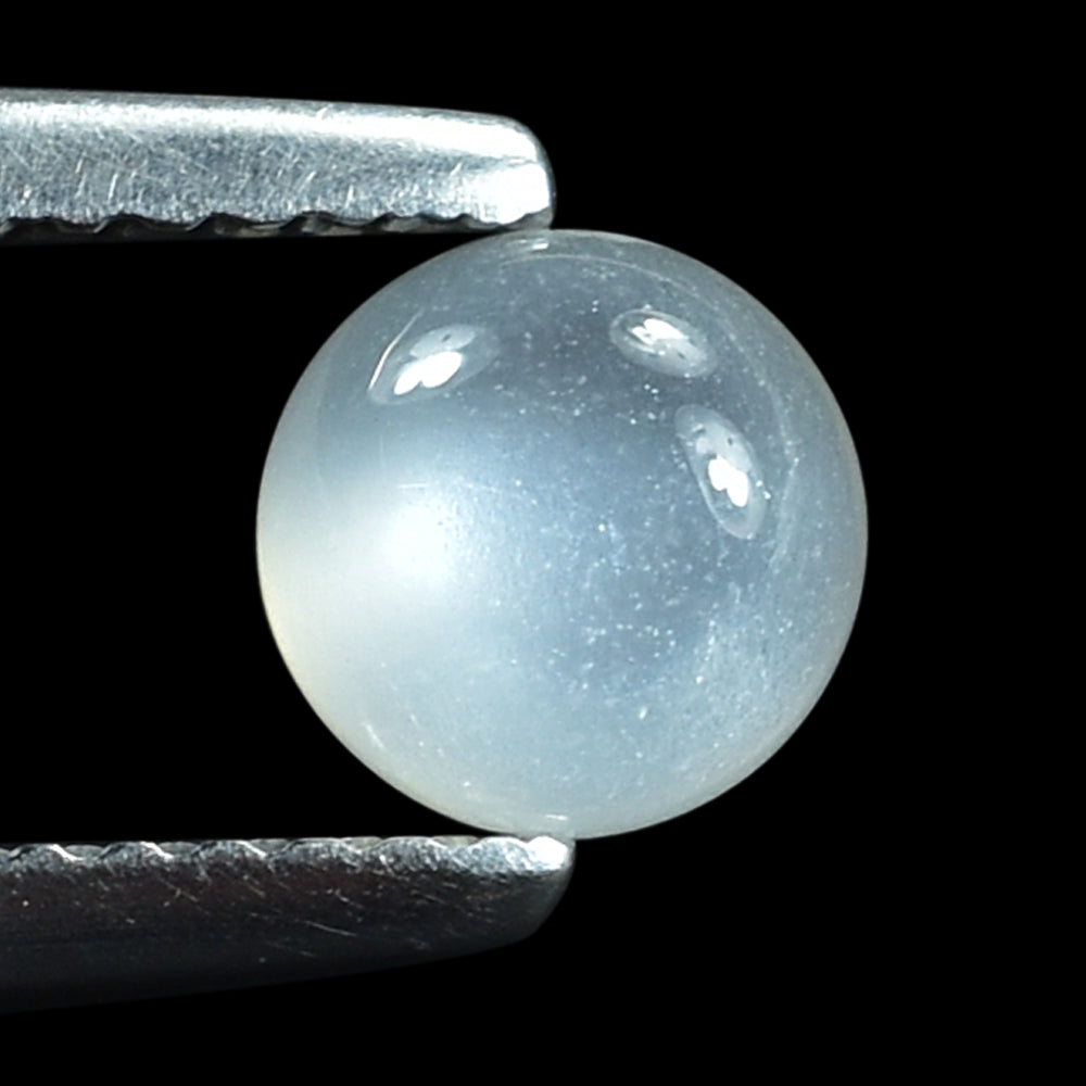 WHITE MOONSTONE (MILKY) CARVED BOTTOM ROUND CAB 5.50X5.50 MM 0.82 Cts.