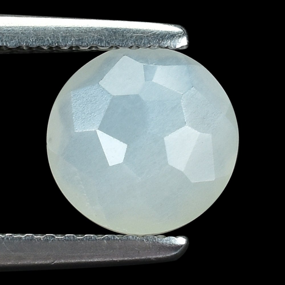WHITE MOONSTONE (MILKY) IRREGULAR CUT BRIOLETTE ROUND 8.00X8.00 MM 1.57 Cts.