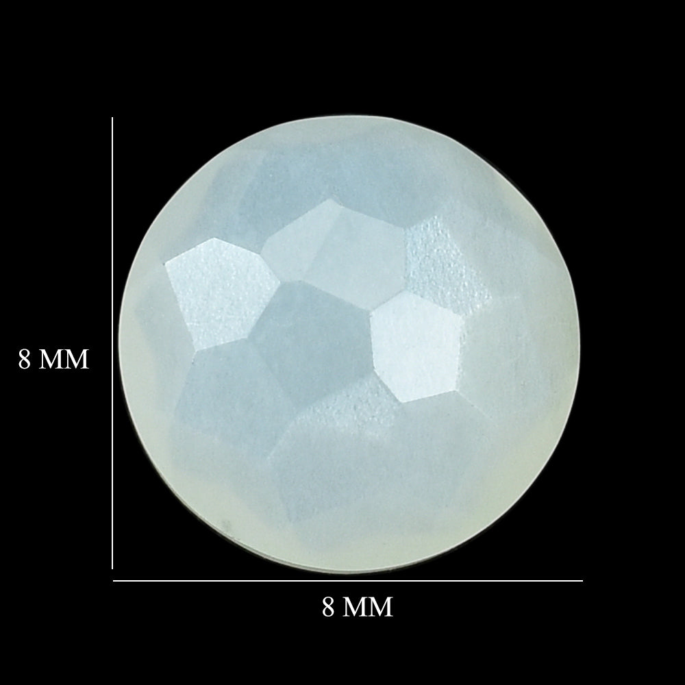 WHITE MOONSTONE (MILKY) IRREGULAR CUT BRIOLETTE ROUND 8.00X8.00 MM 1.57 Cts.