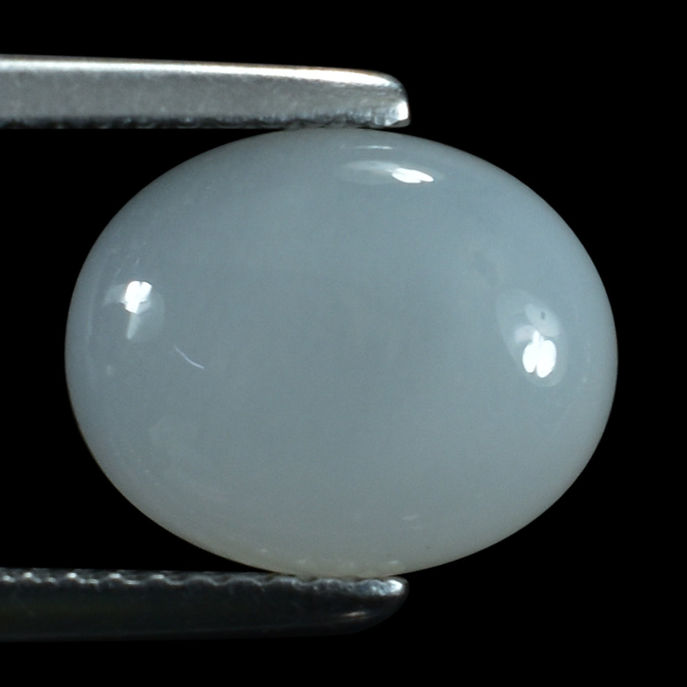 WHITE MOONSTONE (MILKY) PLAIN OVAL CAB 11.00X9.00 MM 2.68 Cts.