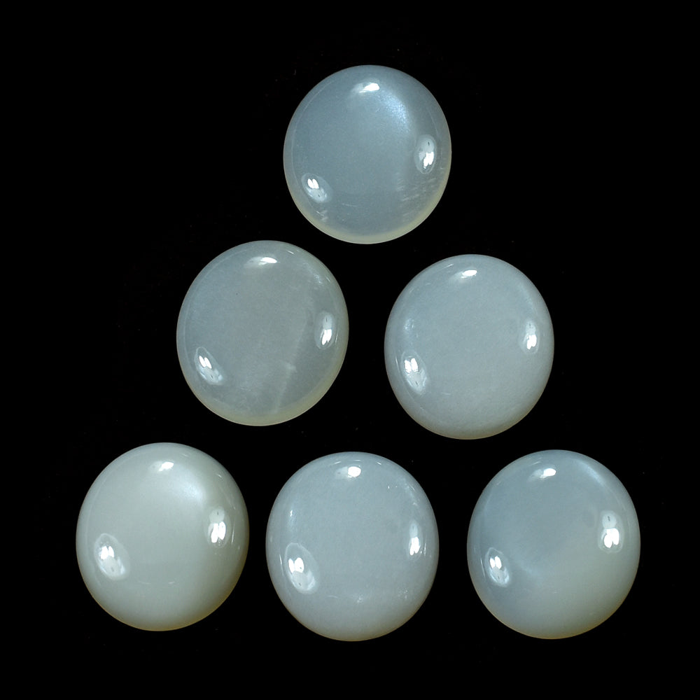 WHITE MOONSTONE (MILKY) PLAIN OVAL CAB 18.00X16.00 MM 11.02 Cts.