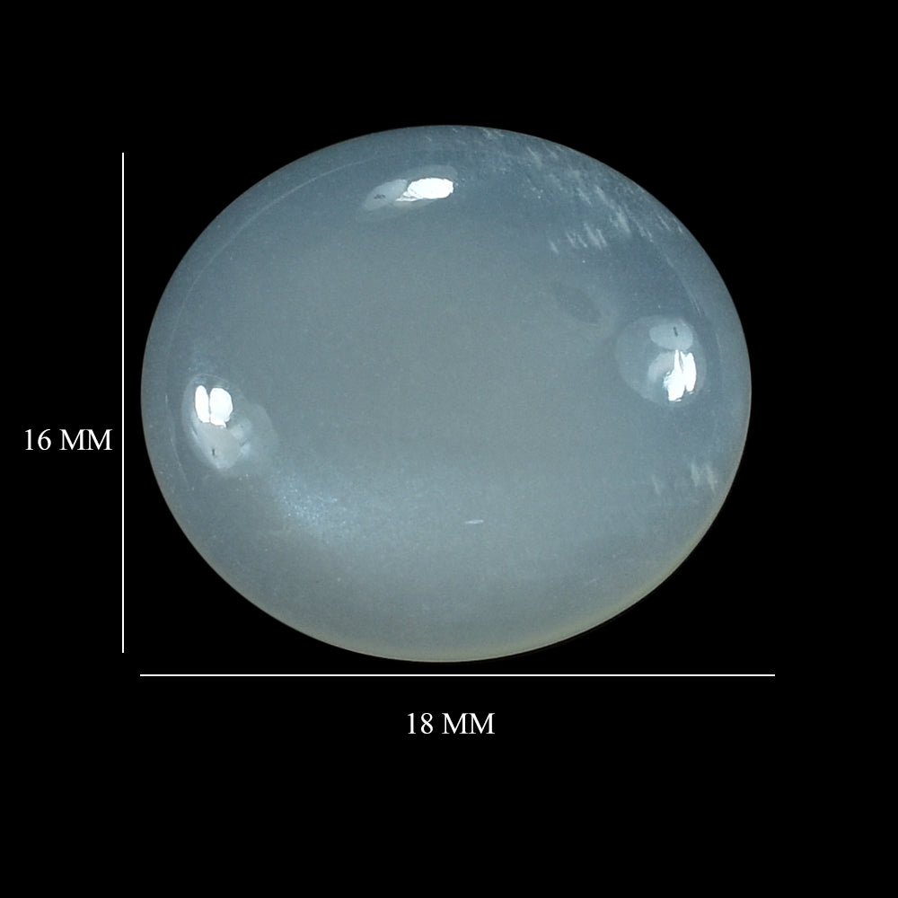 WHITE MOONSTONE (MILKY) PLAIN OVAL CAB 18.00X16.00 MM 11.02 Cts.