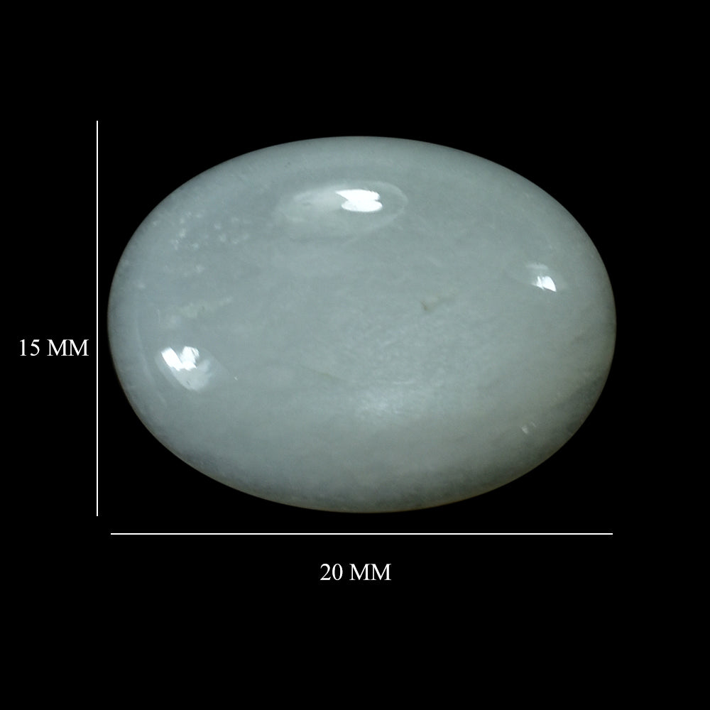 WHITE MOONSTONE (MILKY) PLAIN OVAL CAB 20.00X15.00 MM 12.65 Cts.