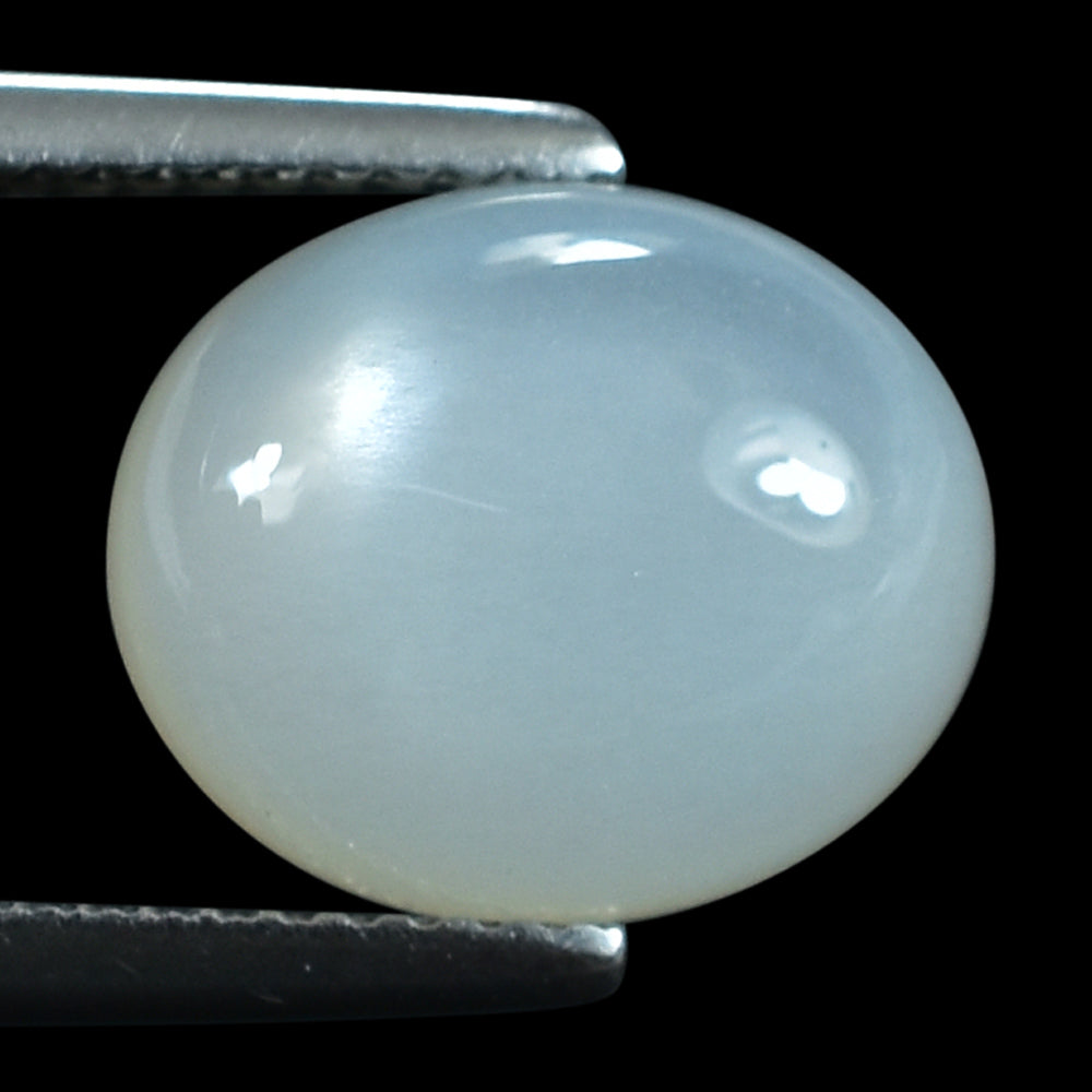 WHITE MOONSTONE (MILKY) PLAIN OVAL CAB 12.00X10.00 MM 4.95 Cts.