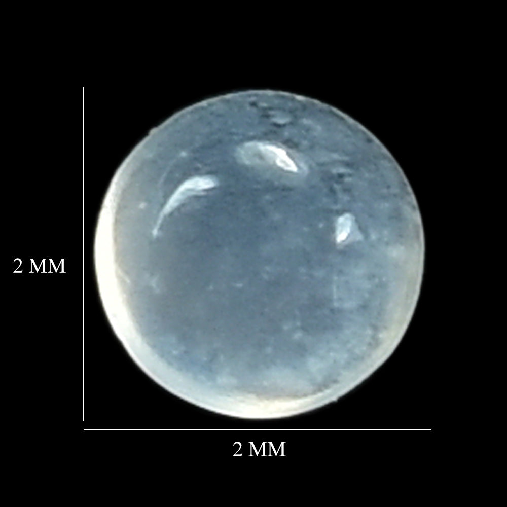 WHITE MOONSTONE (MILKY)  PLAIN ROUND CAB 2.00X2.00 MM 0.04 Cts.