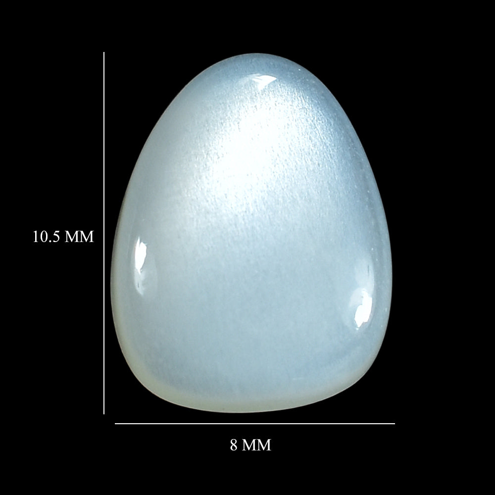 WHITE MOONSTONE (MILKY)  PLAIN PEARISH CAB 10.50X8.00 MM 2.04 Cts.