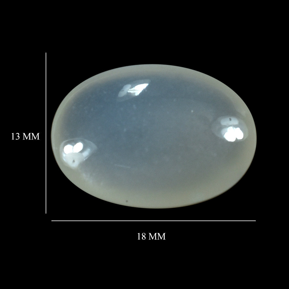 WHITE MOONSTONE (MILKY)  LENTIL OVAL 18.00X13.00 MM 8.82 Cts.