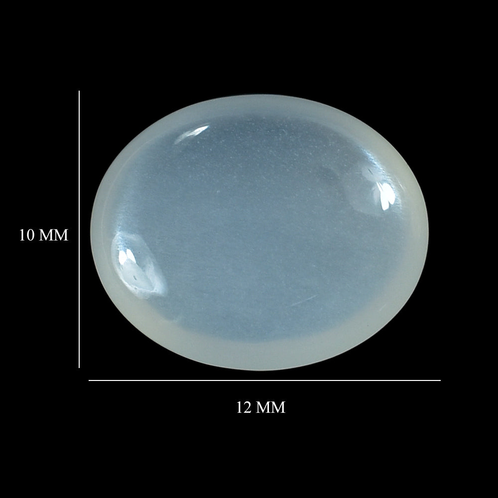 WHITE MOONSTONE (MILKY) LENTIL OVAL 12.00X10.00 MM 3.4 Cts.