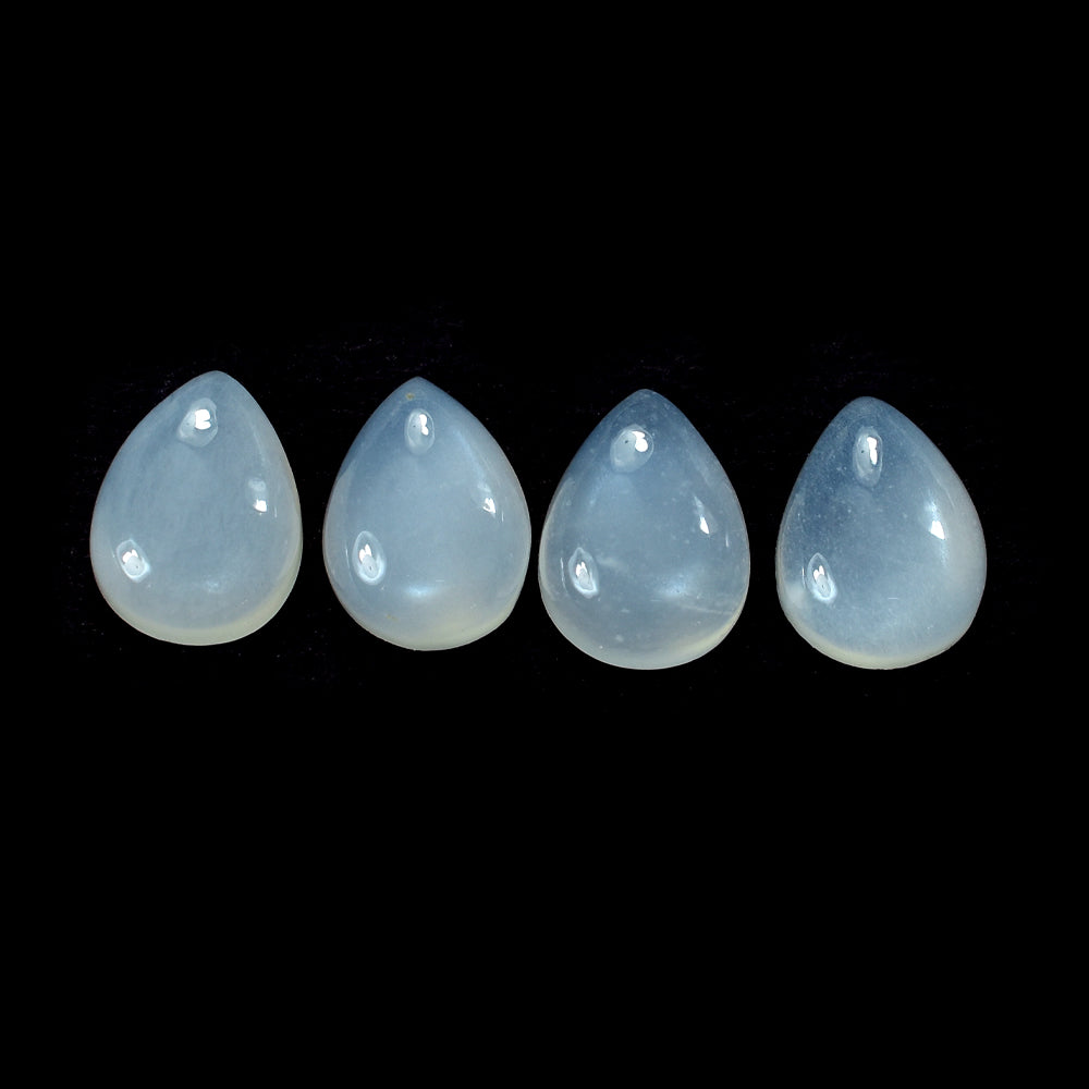 WHITE MOONSTONE (MILKY) PLAIN PEAR CAB 8.00X6.00 MM 1.07 Cts.