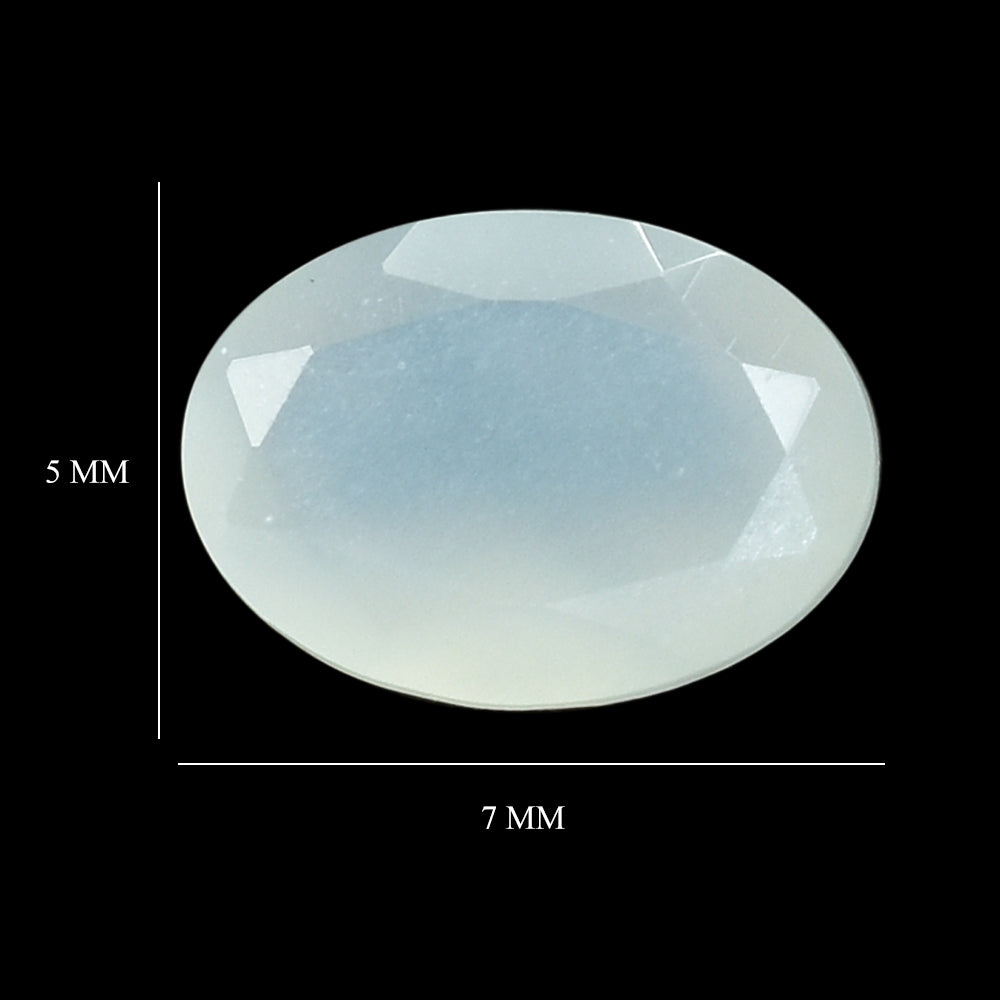 WHITE MOONSTONE (MILKY) CUT OVAL 7.00X5.00 MM 0.75 Cts.