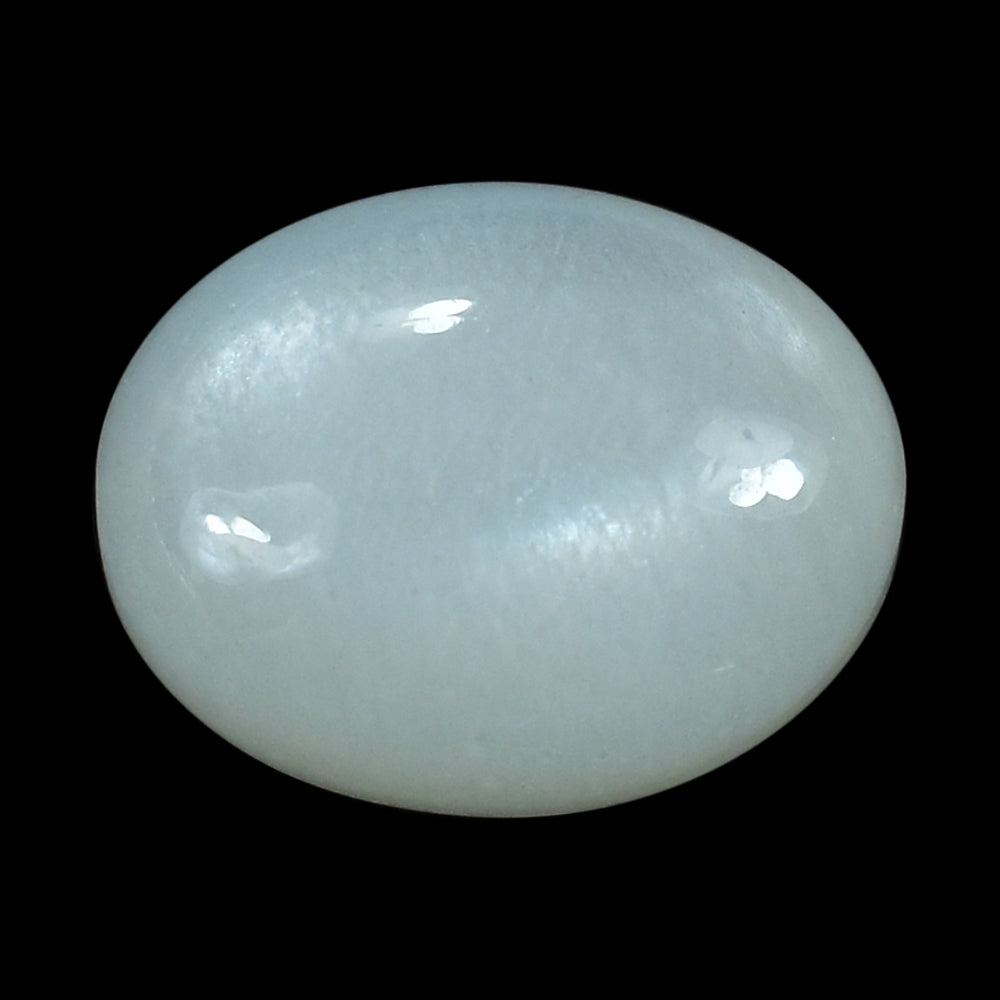 WHITE MOONSTONE (MILKY) PLAIN OLIVE (BON BON) TOP HALF DRILL-0.70MM) 10.00X8.00 MM 3.94 Cts.