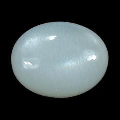 WHITE MOONSTONE (MILKY) PLAIN OLIVE (BON BON) TOP HALF DRILL-0.70MM) 10.00X8.00 MM 3.94 Cts.