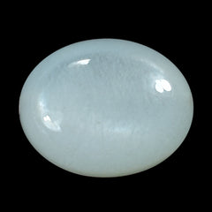 WHITE MOONSTONE (MILKY) PLAIN OLIVE (BON BON) TOP HALF DRILL-0.70MM) 10.00X8.00 MM 3.94 Cts.