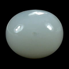 WHITE MOONSTONE (MILKY) PLAIN OLIVE (BON BON) TOP HALF DRILL-0.70MM) 10.00X8.00 MM 3.94 Cts.
