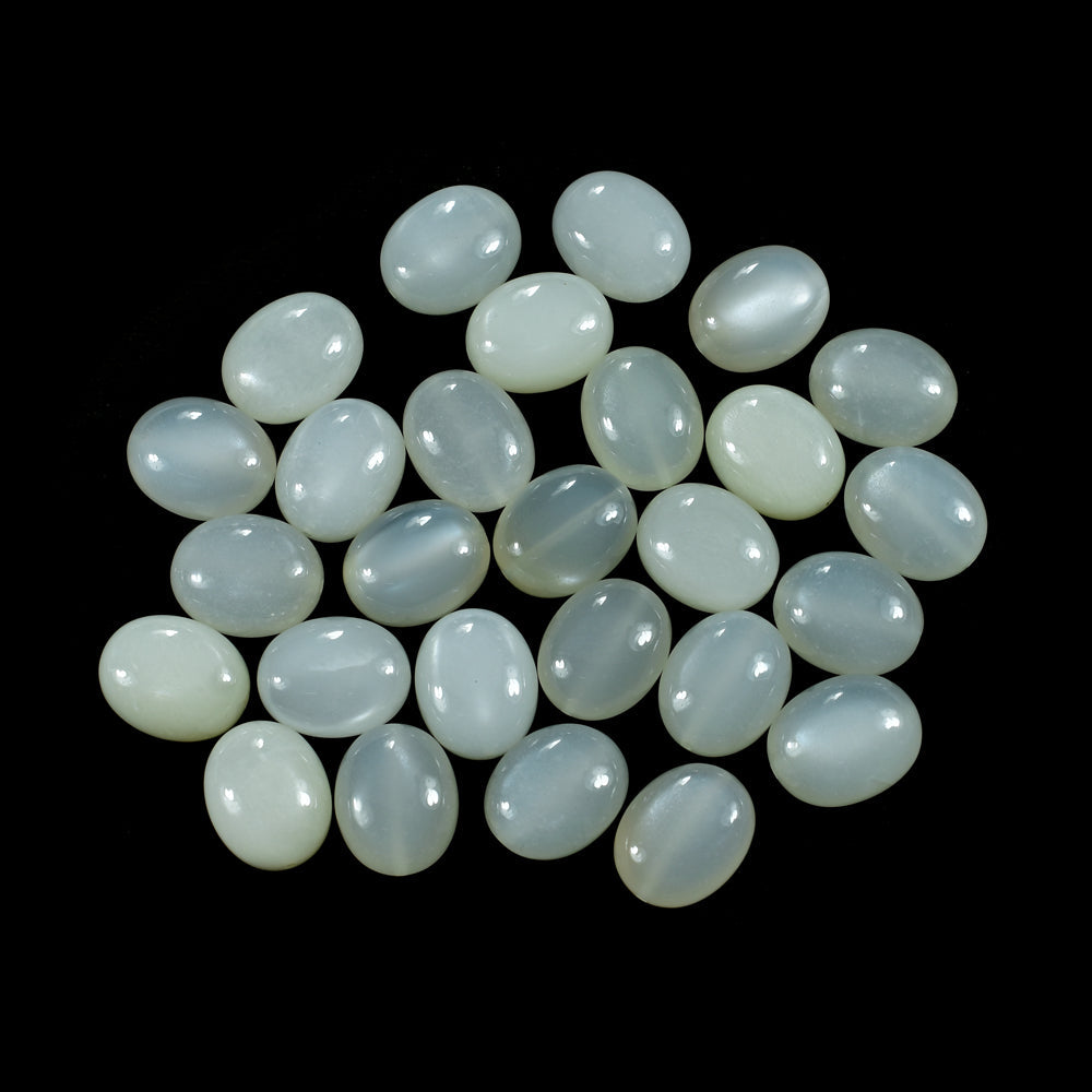 WHITE MOONSTONE (MILKY) PLAIN OLIVE (BON BON)  FULL DRILL 1.00MM 14.80X11.90 MM 11.66 Cts.