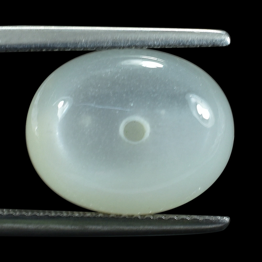 WHITE MOONSTONE (MILKY) PLAIN OLIVE (BON BON)  FULL DRILL 1.20MM 14.80X11.90 MM 11.85 Cts.