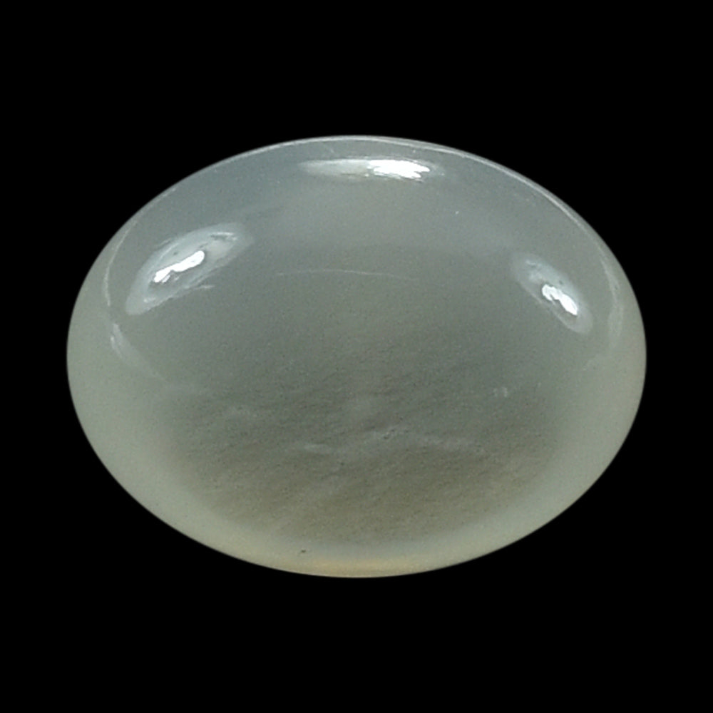 WHITE MOONSTONE (MILKY) PLAIN OLIVE (BON BON) HALF DRILL-1.20MM 8.00X6.00 MM 2.17 Cts.