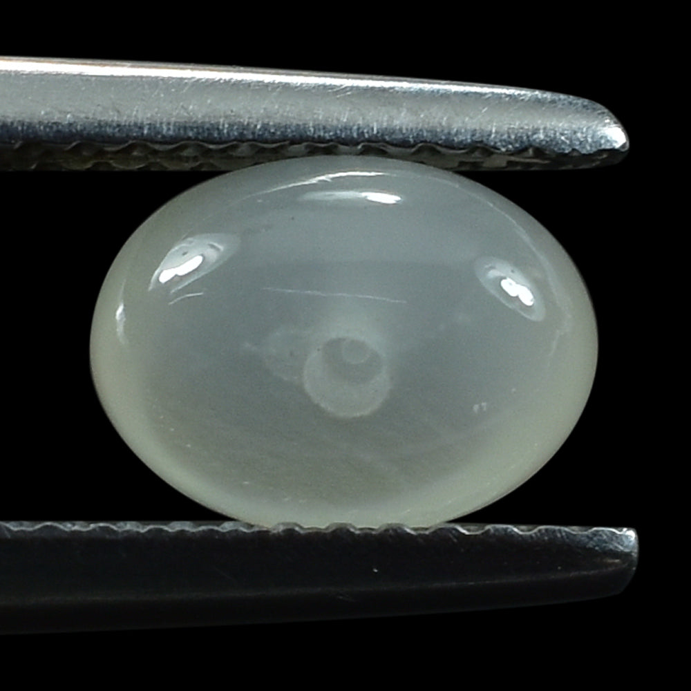 WHITE MOONSTONE (MILKY) PLAIN OLIVE (BON BON) HALF DRILL-1.20MM 8.00X6.00 MM 2.17 Cts.