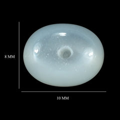 WHITE MOONSTONE (MILKY) PLAIN OLIVE (BON BON) HALF DRILL-1.20MM 10.00X8.00 MM 3.76 Cts.