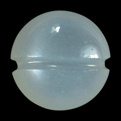 WHITE MOONSTONE (MILKY) LENTIL WITH CARVED BELT 8.00X8.00 MM 1.74 Cts.