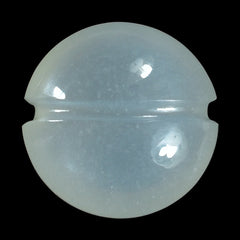 WHITE MOONSTONE (MILKY) LENTIL WITH CARVED BELT 8.00X8.00 MM 1.74 Cts.