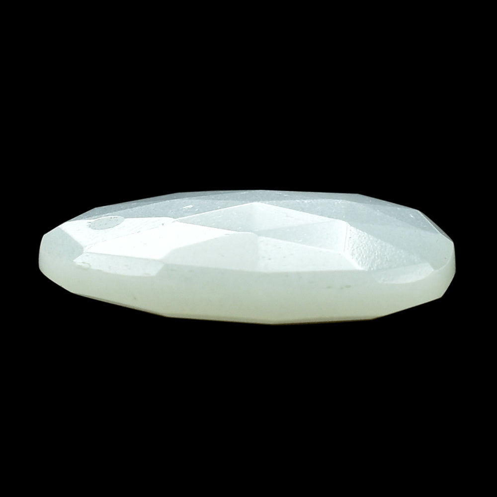 WHITE MOONSTONE (MILKY) ROSE CUT BRIOLETTE (TOP/FULL DRILL) PEARISH 15.50X12.50 MM 4.95 Cts.