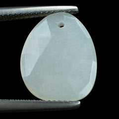 WHITE MOONSTONE (MILKY) ROSE CUT BRIOLETTE (TOP/FULL DRILL) PEARISH 15.50X12.50 MM 4.95 Cts.