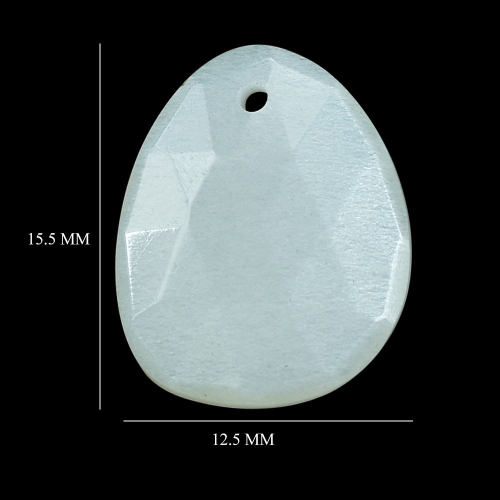 WHITE MOONSTONE (MILKY) ROSE CUT BRIOLETTE (TOP/FULL DRILL) PEARISH 15.50X12.50 MM 4.95 Cts.