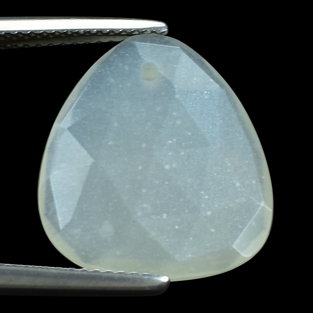 WHITE MOONSTONE (MILKY) ROSE CUT BRIOLETTE PEARISH (FULL DRILL 1.00MM) 18.00X16.00 MM 7.42 Cts.