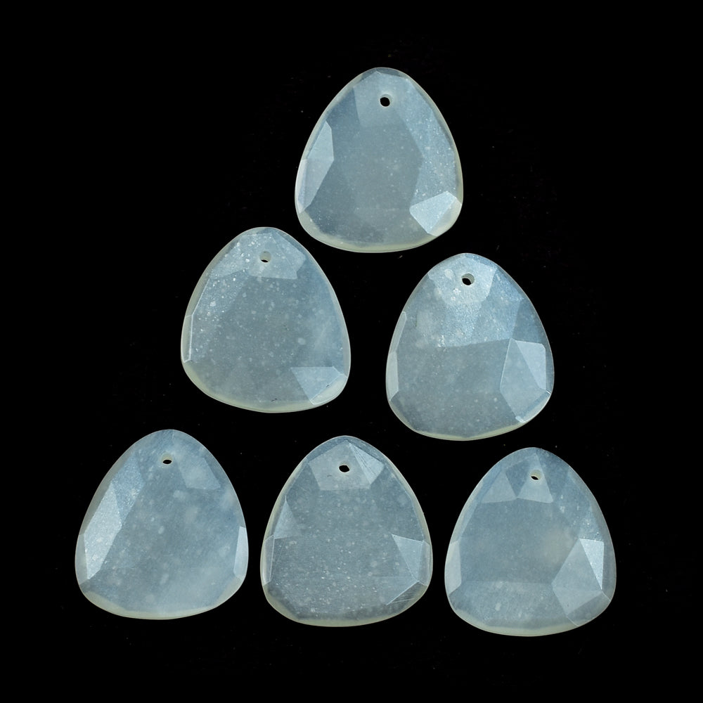 WHITE MOONSTONE (MILKY) ROSE CUT BRIOLETTE PEARISH (FULL DRILL 1.00MM) 18.00X16.00 MM 7.42 Cts.