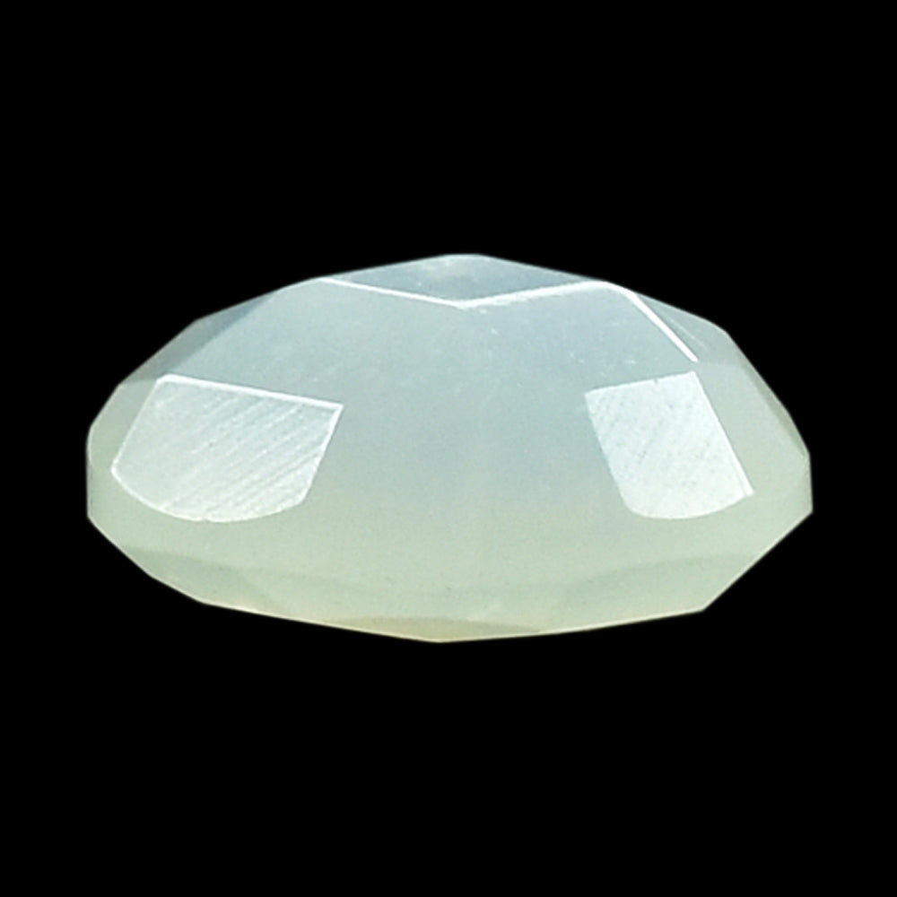 WHITE MOONSTONE (MILKY) CHECKER CUT BRIOLETTE OVAL 7.00X5.00 MM 0.79 Cts.