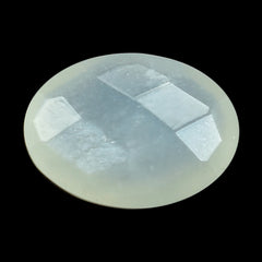 WHITE MOONSTONE (MILKY) CHECKER CUT BRIOLETTE OVAL 7.00X5.00 MM 0.79 Cts.