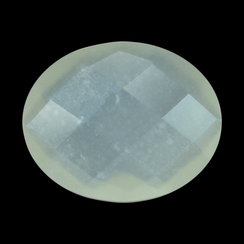 WHITE MOONSTONE (MILKY) CHECKER CUT BRIOLETTE OVAL 10.00X8.00 MM 2.13 Cts.