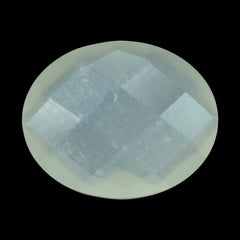 WHITE MOONSTONE (MILKY) CHECKER CUT BRIOLETTE OVAL 10.00X8.00 MM 2.13 Cts.