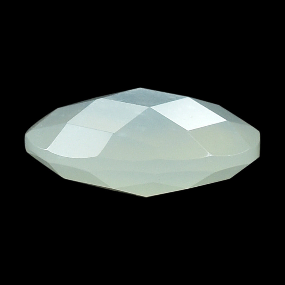 WHITE MOONSTONE (MILKY) CHECKER CUT BRIOLETTE OVAL 10.00X8.00 MM 2.13 Cts.