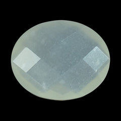 WHITE MOONSTONE (MILKY) CHECKER CUT BRIOLETTE OVAL 10.00X8.00 MM 2.13 Cts.