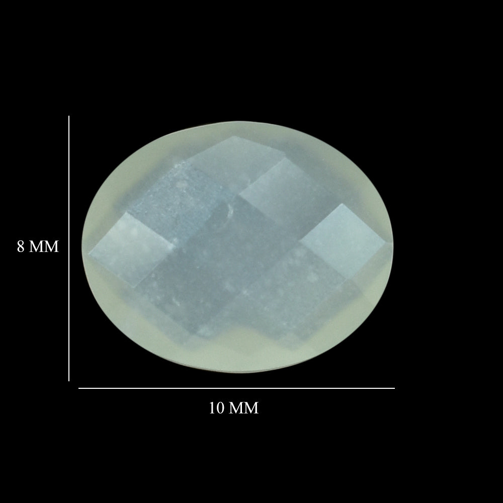 WHITE MOONSTONE (MILKY) CHECKER CUT BRIOLETTE OVAL 10.00X8.00 MM 2.13 Cts.