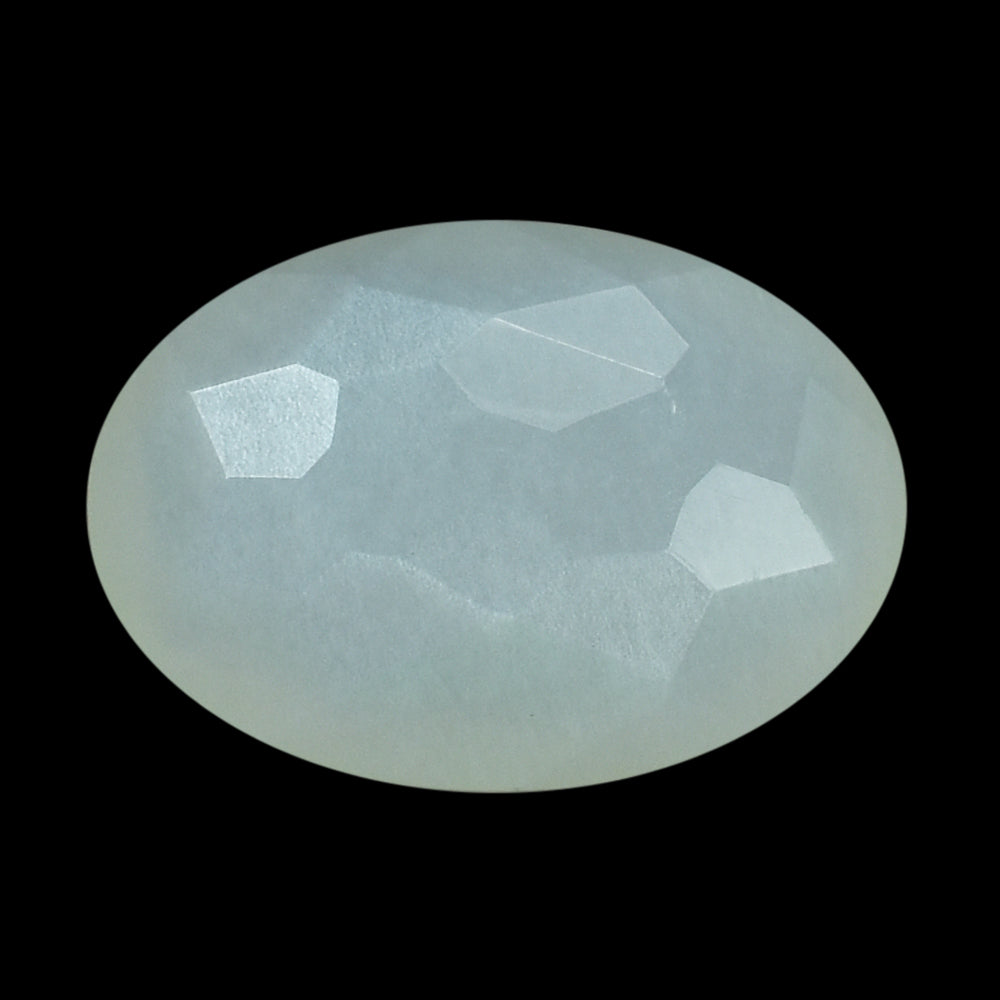WHITE MOONSTONE (MILKY) IRREGULAR CUT BRIOLETTE OVAL 14.00X10.00 MM 5.07 Cts.
