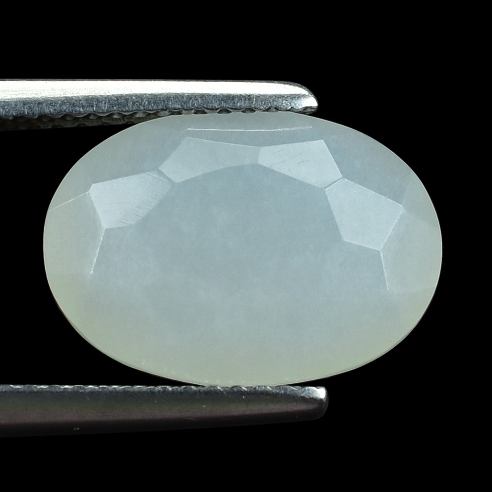 WHITE MOONSTONE (MILKY) IRREGULAR CUT BRIOLETTE OVAL 14.00X10.00 MM 5.07 Cts.