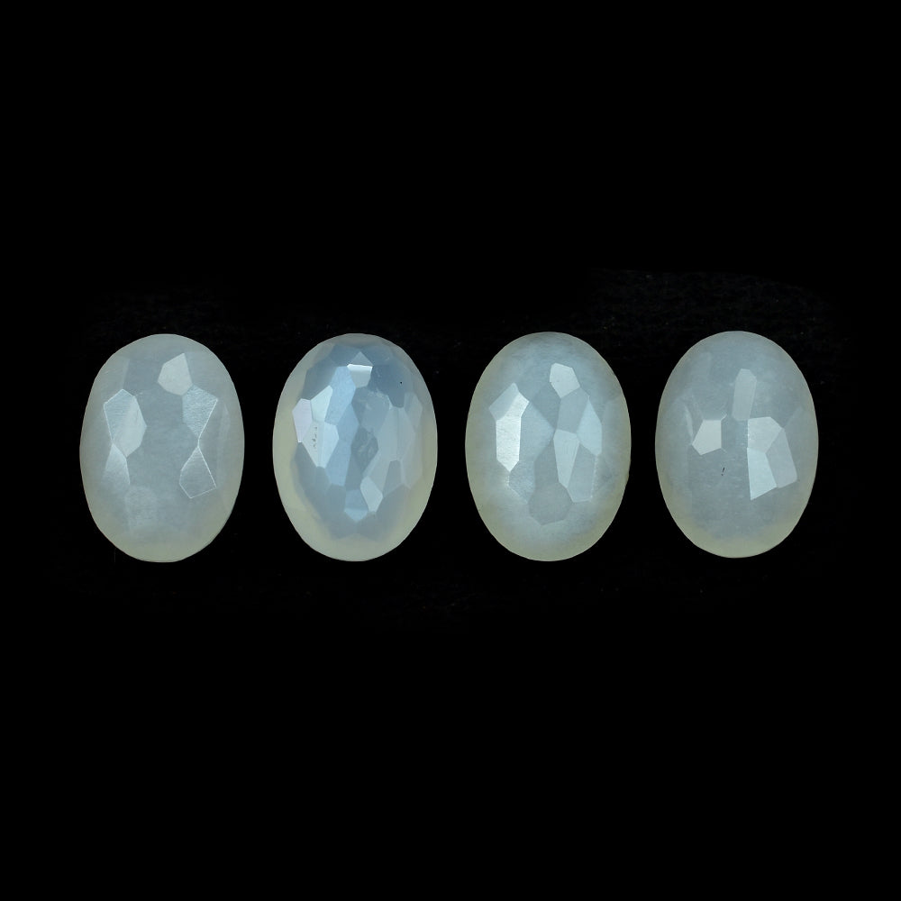 WHITE MOONSTONE (MILKY) IRREGULAR CUT BRIOLETTE OVAL 14.00X10.00 MM 5.07 Cts.