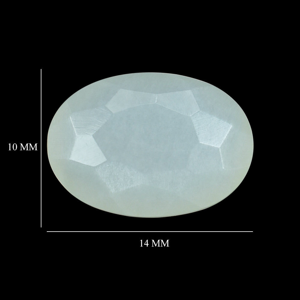WHITE MOONSTONE (MILKY) IRREGULAR CUT BRIOLETTE OVAL 14.00X10.00 MM 5.07 Cts.
