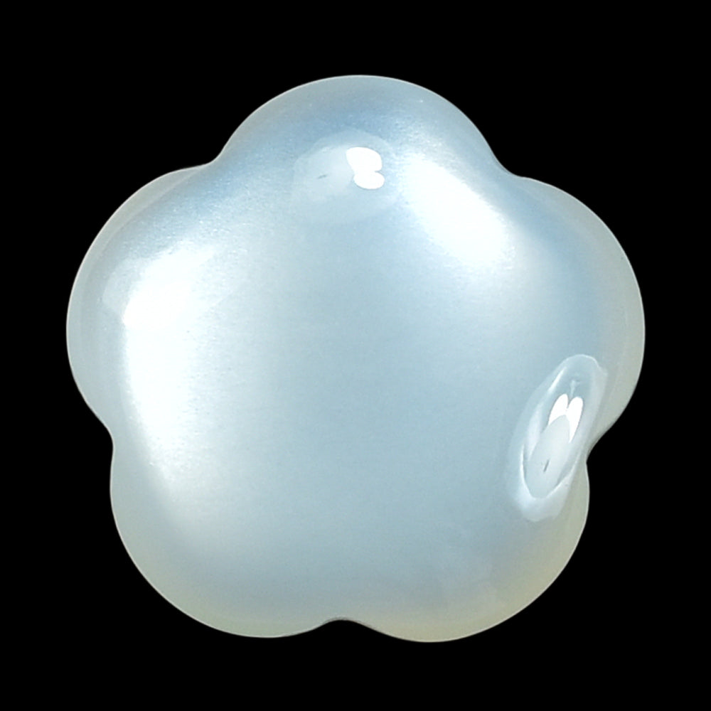 WHITE MOONSTONE (MILKY) LENTIL FLOWER 10.00X10.00 MM 2.79 Cts.