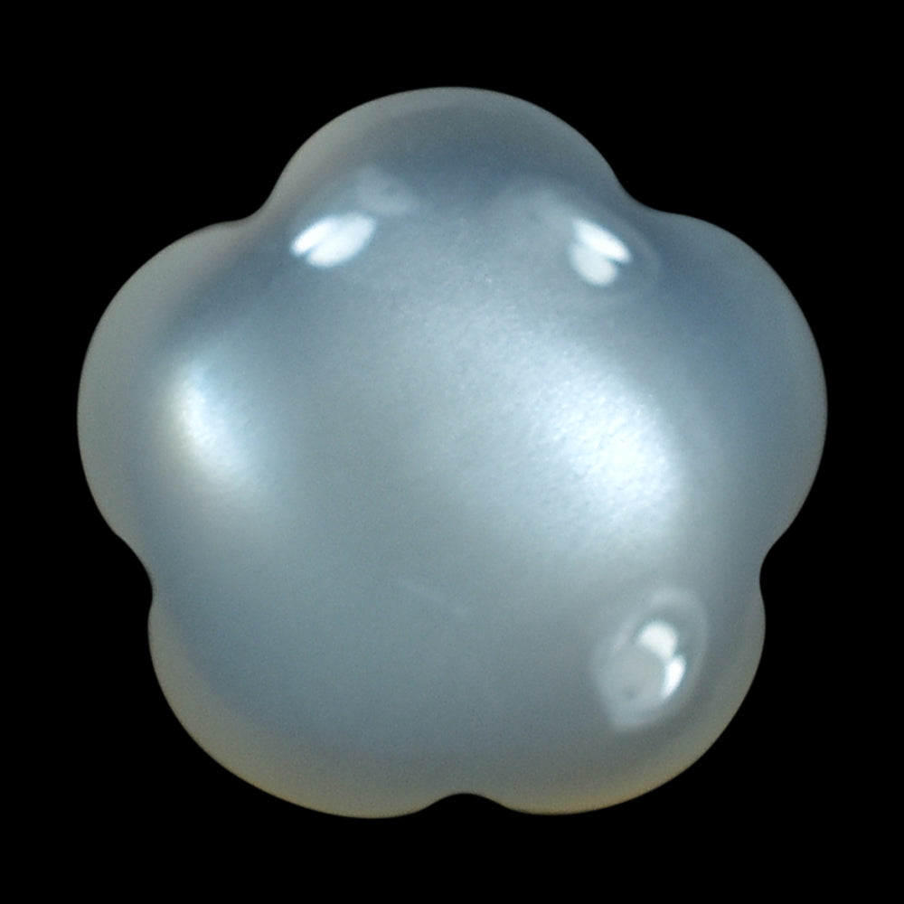 WHITE MOONSTONE (MILKY) LENTIL FLOWER 10.00X10.00 MM 2.79 Cts.