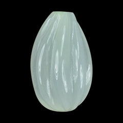 WHITE MOONSTONE (MILKY) CARVED MELON DROP (HALF DRILL 0.75MM) 12.00X8.00 MM 4.05 Cts.