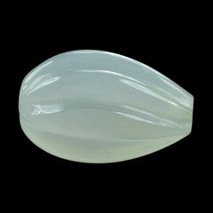 WHITE MOONSTONE (MILKY) CARVED MELON DROP (HALF DRILL 0.75MM) 12.00X8.00 MM 4.05 Cts.
