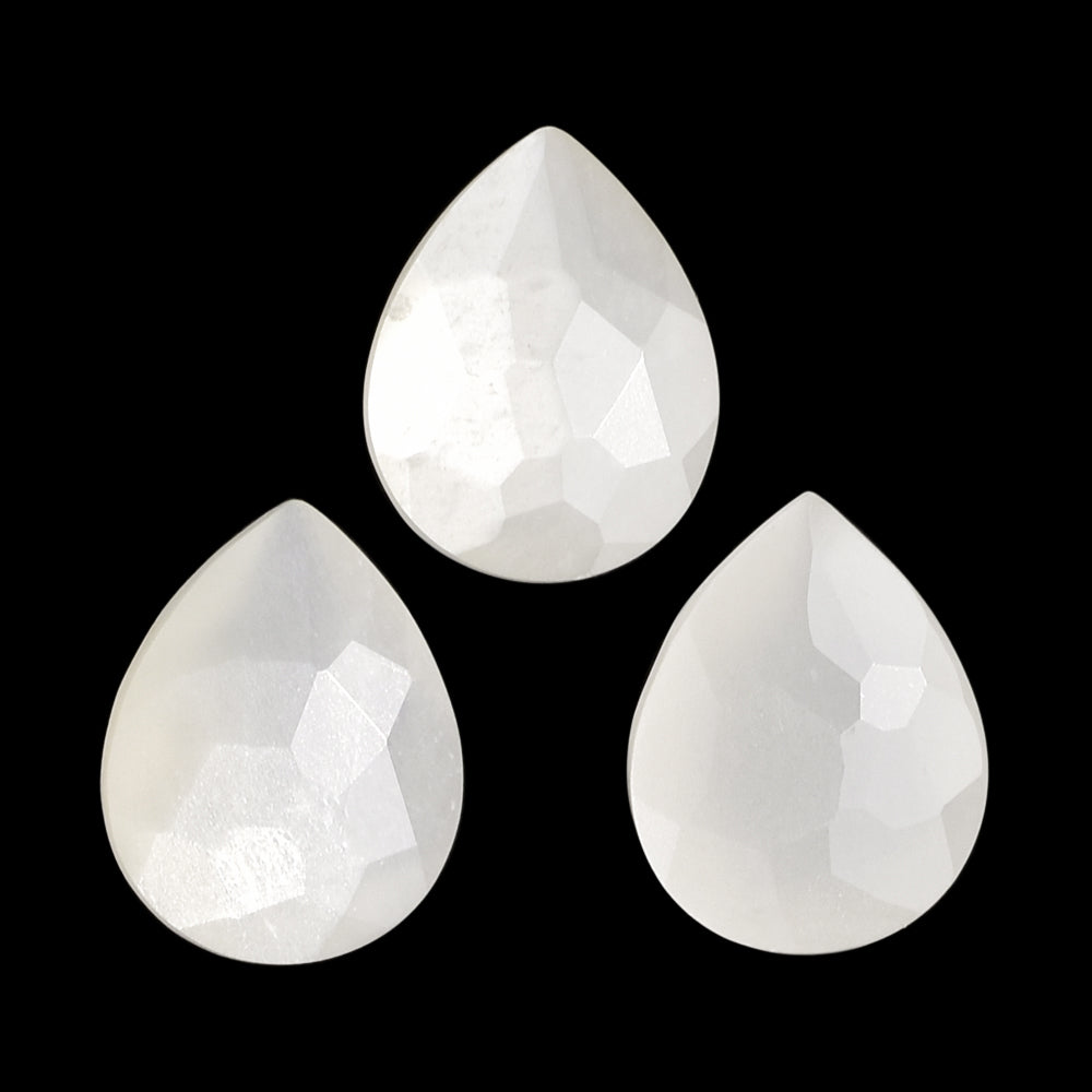 WHITE MOONSTONE (MILKY) IRREGULAR CUT BRIOLETTE PEAR 9.00X7.00 MM 1.42 Cts.