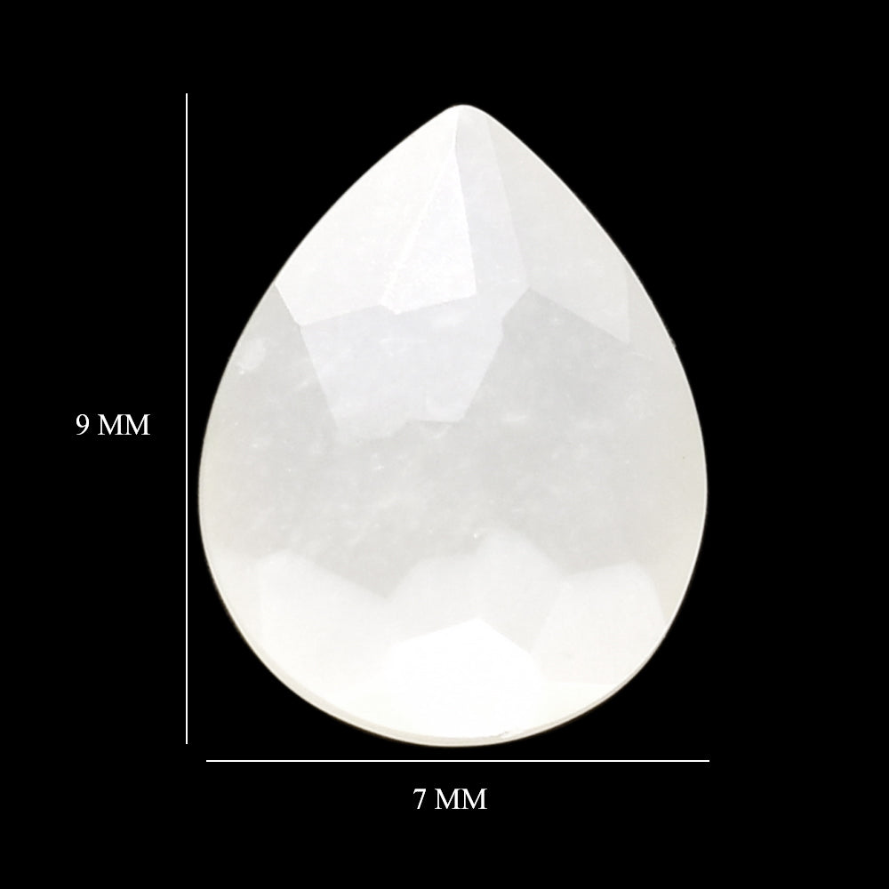 WHITE MOONSTONE (MILKY) IRREGULAR CUT BRIOLETTE PEAR 9.00X7.00 MM 1.42 Cts.