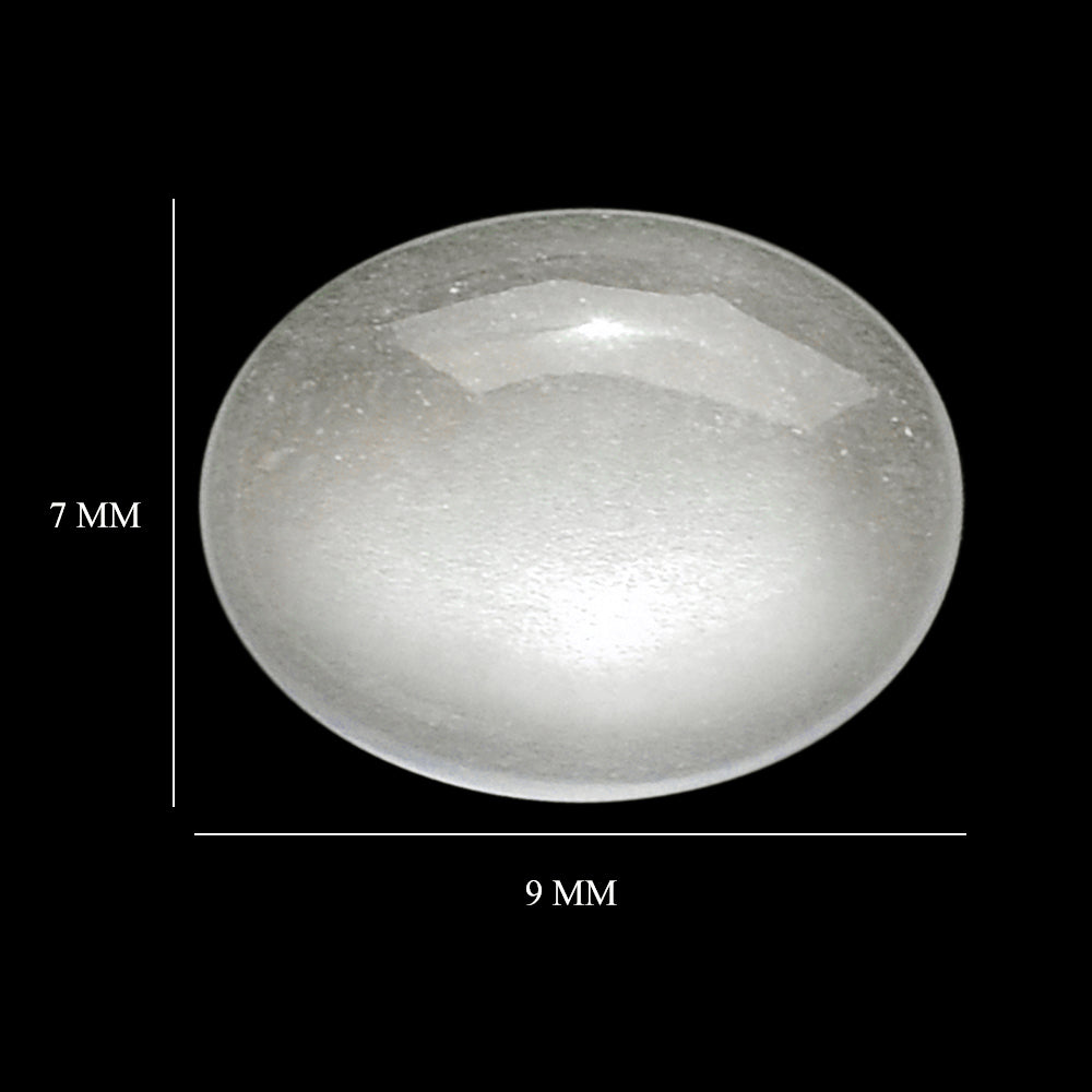 WHITE MOONSTONE (MILKY) PLAIN OVAL CAB 9.00X7.00 MM 1.21 Cts.